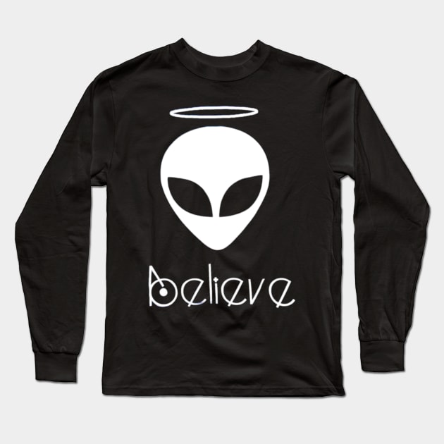 Angel Alien - Believe Long Sleeve T-Shirt by TonyBreeden